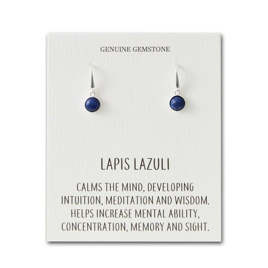 Lapis Drop Earrings with Quote Card - Philip Jones Jewellery