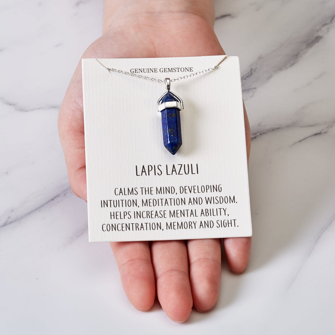 Lapis Gemstone Necklace with Quote Card - Philip Jones Jewellery