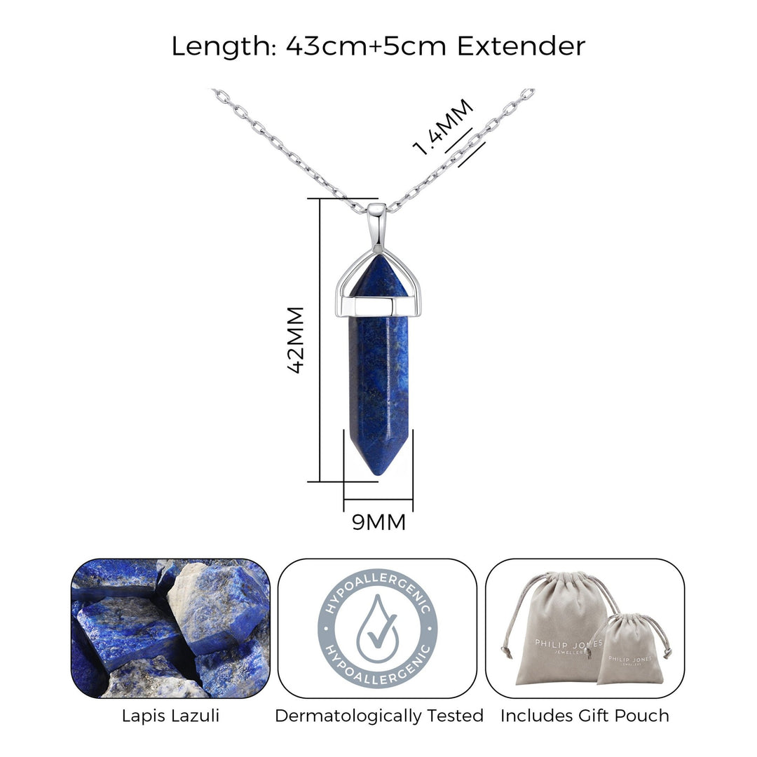 Lapis Gemstone Necklace with Quote Card - Philip Jones Jewellery