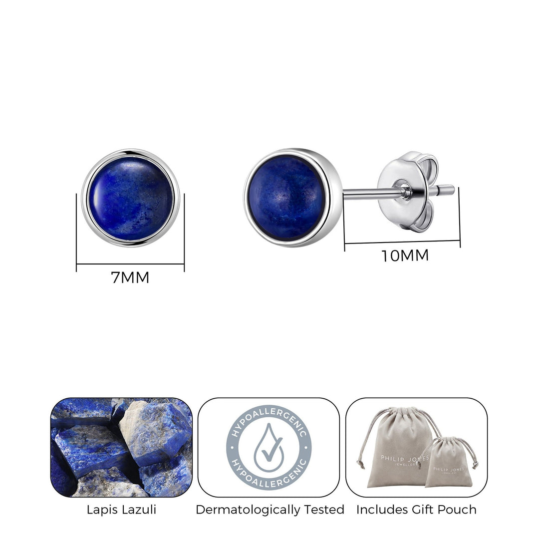Lapis Stud Earrings - Philip Jones Jewellery