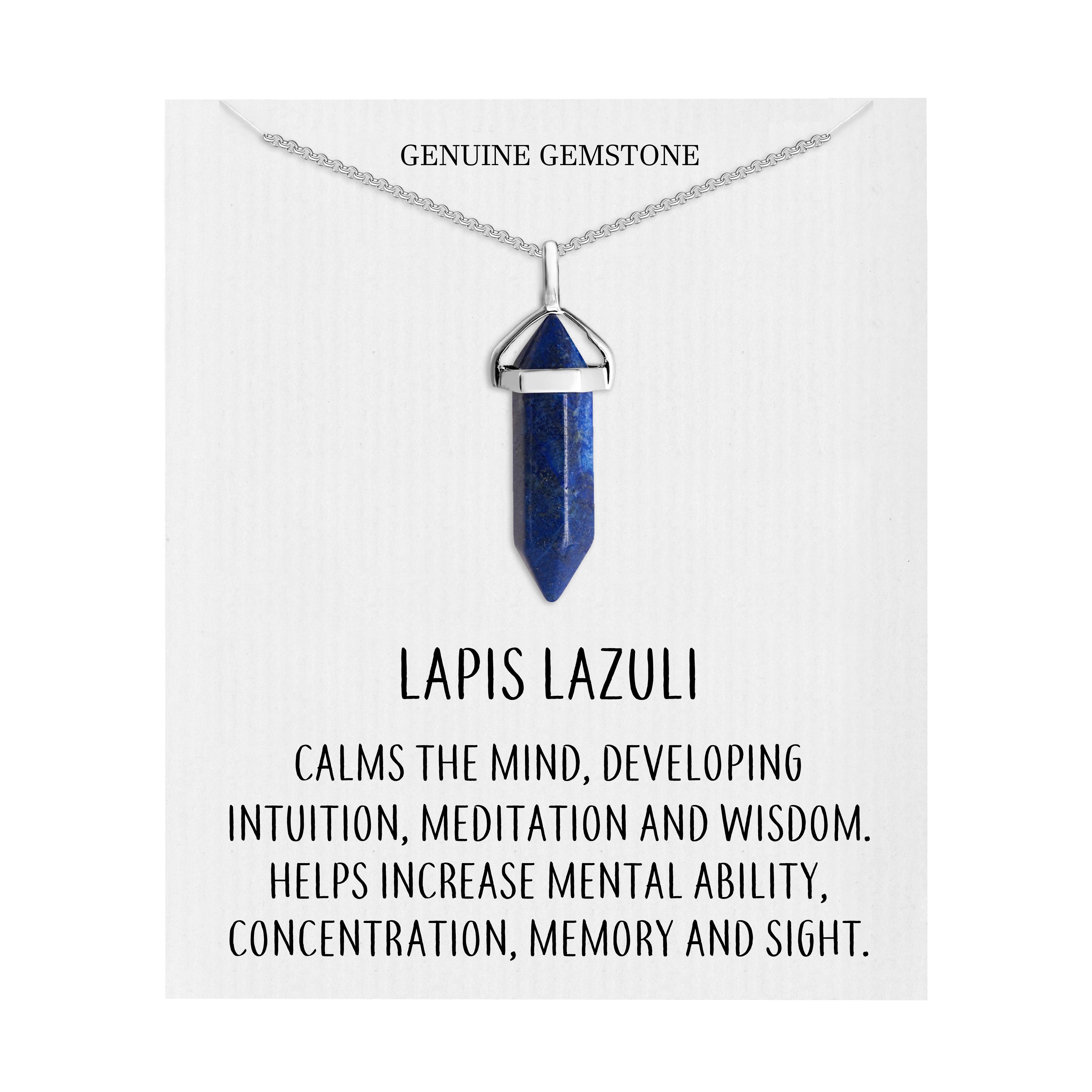 Lapis Gemstone Necklace with Quote Card