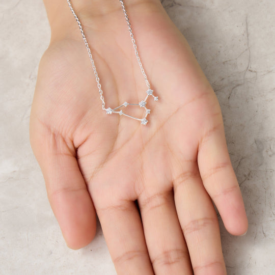 Leo Star Sign Zodiac Constellation Necklace and Quote Card with Zircondia® Crystals - Philip Jones Jewellery