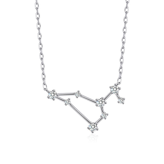 Leo Star Sign Zodiac Constellation Necklace with Zircondia® Crystals - Philip Jones Jewellery