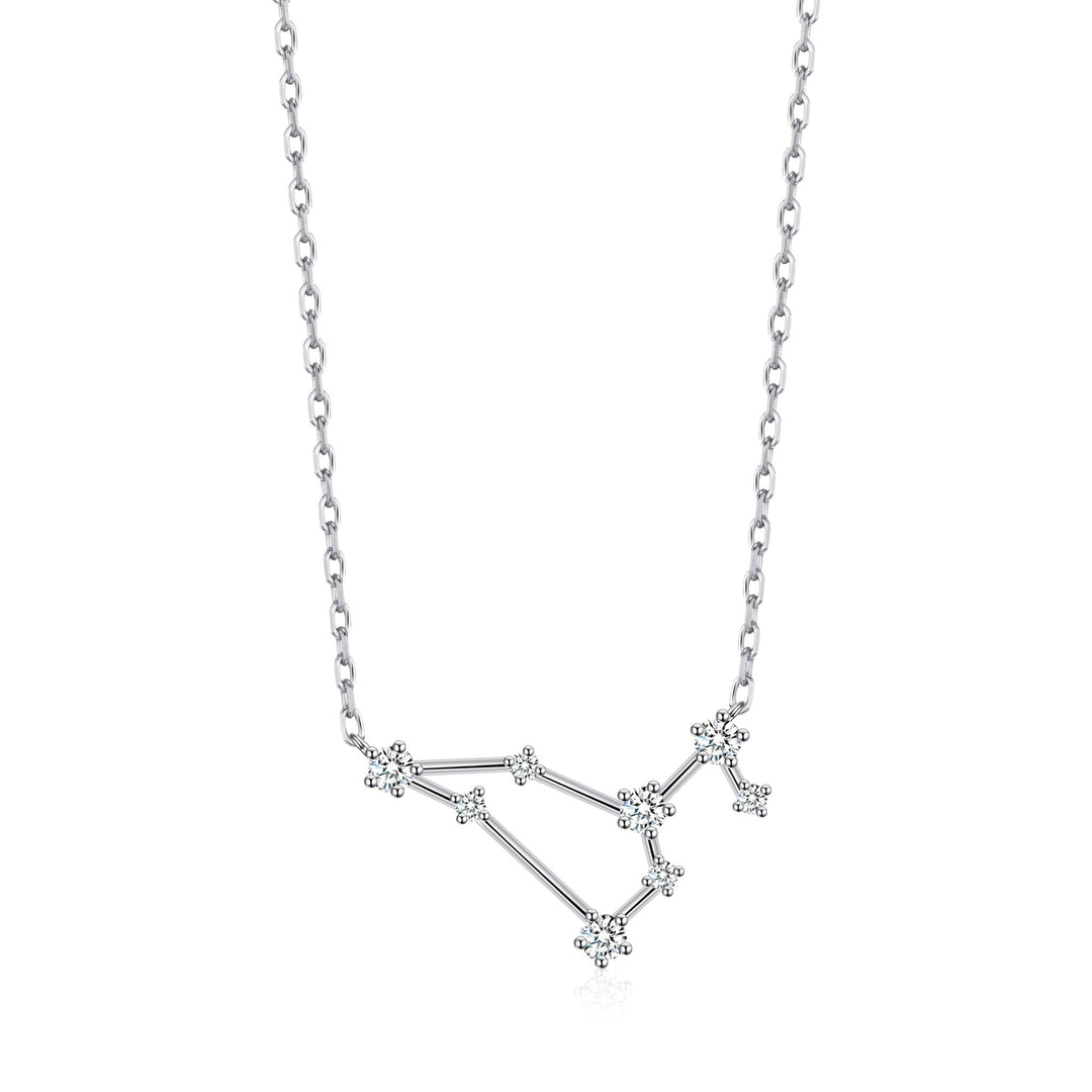 Leo Star Sign Zodiac Constellation Necklace with Zircondia® Crystals - Philip Jones Jewellery