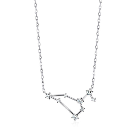 Leo Star Sign Zodiac Constellation Necklace with Zircondia® Crystals - Philip Jones Jewellery