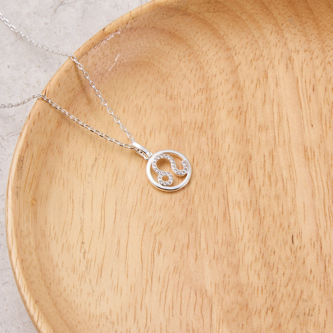 Leo Star Sign Zodiac Necklace with Zircondia® Crystals - Philip Jones Jewellery