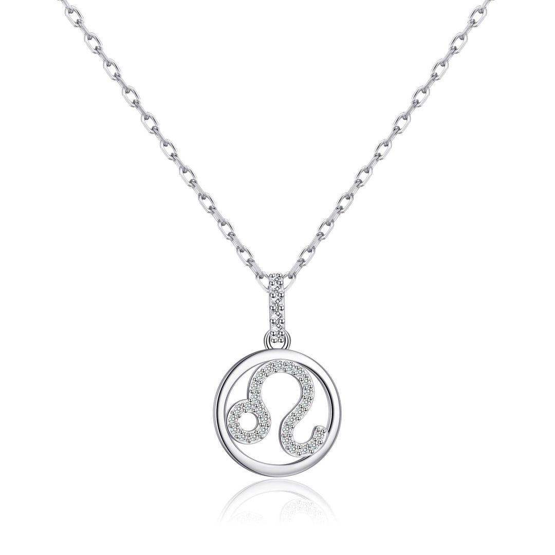 Leo Star Sign Zodiac Necklace with Zircondia® Crystals - Philip Jones Jewellery