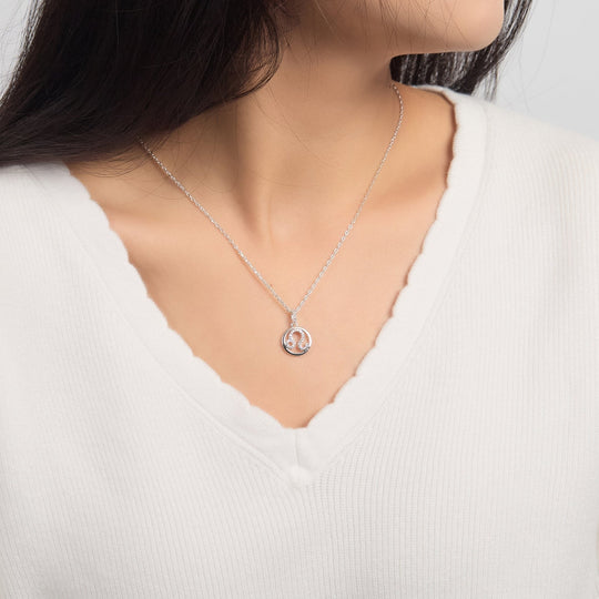Leo Star Sign Zodiac Necklace with Zircondia® Crystals - Philip Jones Jewellery