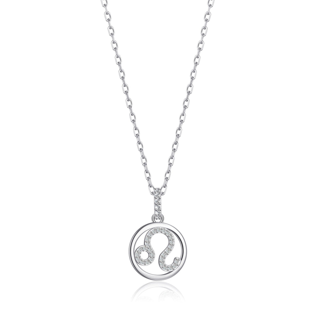 Leo Star Sign Zodiac Necklace with Zircondia® Crystals - Philip Jones Jewellery