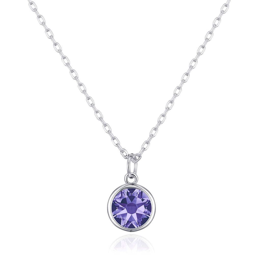 Light Purple Crystal Necklace Created with Zircondia® Crystals - Philip Jones Jewellery