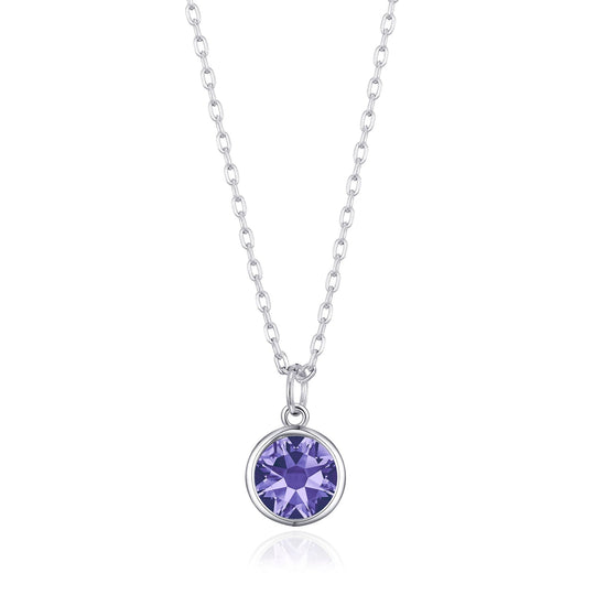 Light Purple Crystal Necklace Created with Zircondia® Crystals - Philip Jones Jewellery