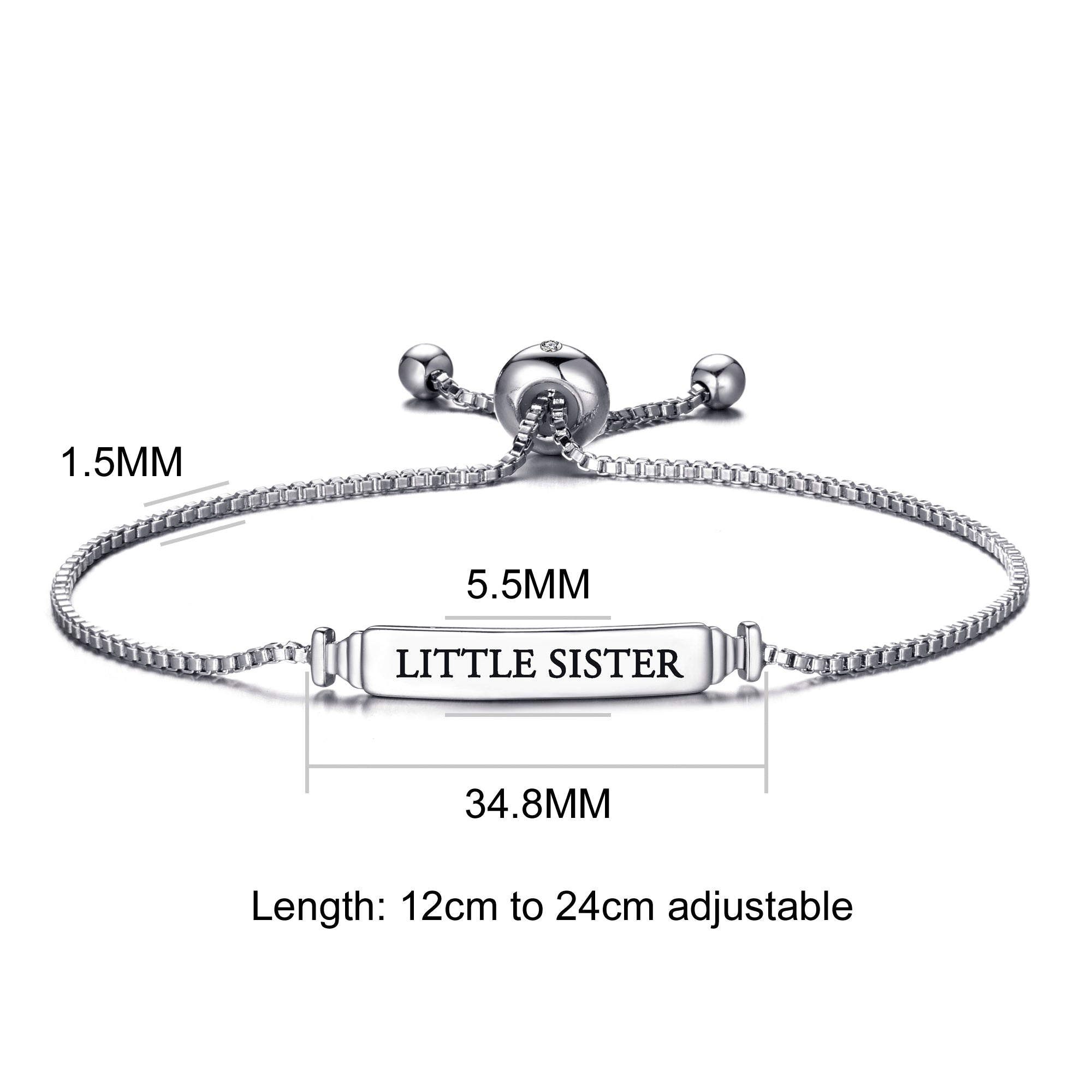 Little Sister ID Friendship Bracelet Created with Zircondia® Crystals