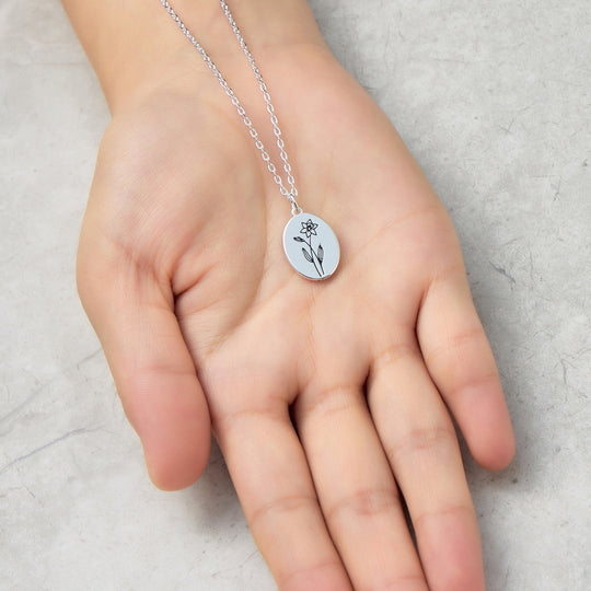 March Birth Flower Daffodil Necklace - Philip Jones Jewellery