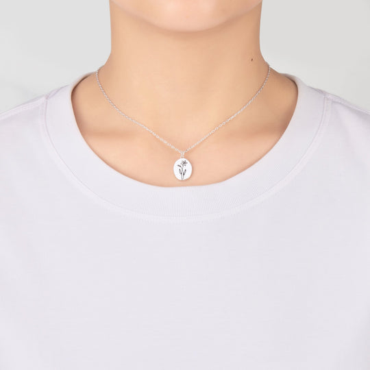 March Birth Flower Daffodil Necklace with Card - Philip Jones Jewellery