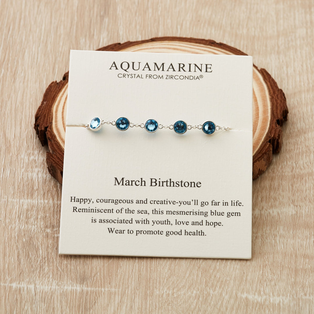 March Birthstone Bracelet Created with Aquamarine Zircondia