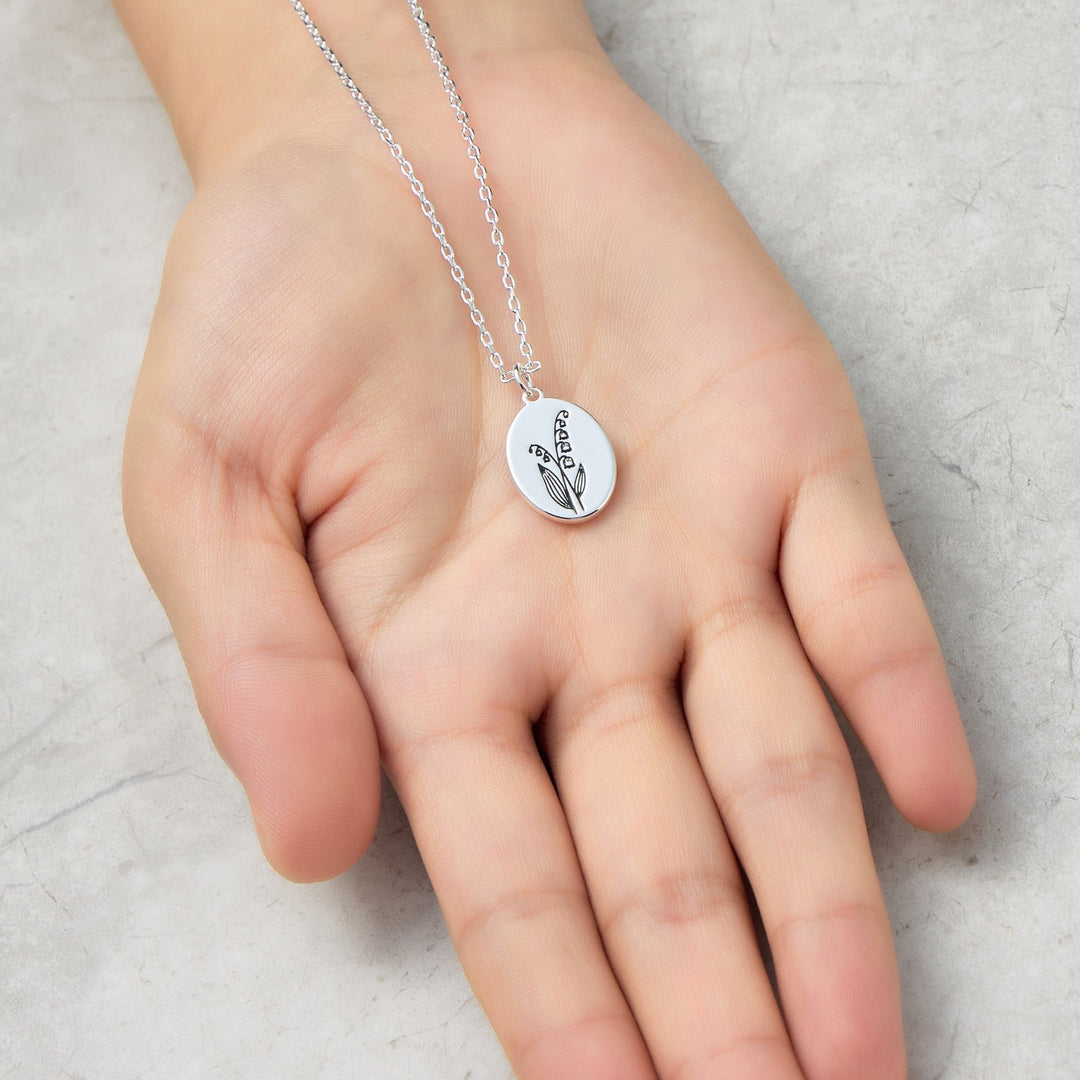 May Birth Flower Lily of the Valley Necklace - Philip Jones Jewellery