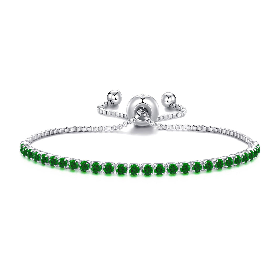May Birthstone Friendship Bracelet with Emerald Zircondia® Crystals - Philip Jones Jewellery