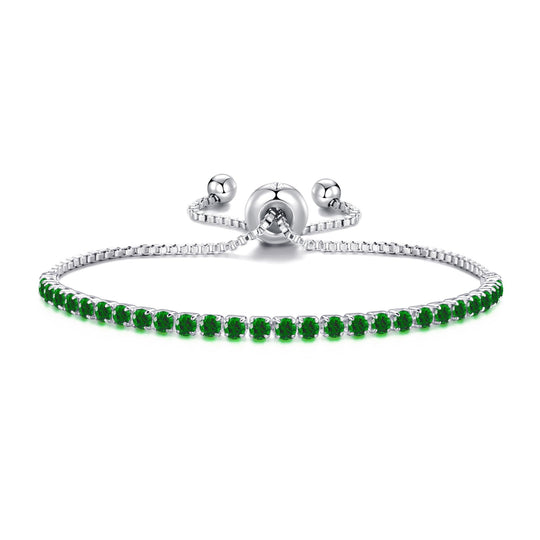 May Birthstone Friendship Bracelet with Emerald Zircondia® Crystals - Philip Jones Jewellery