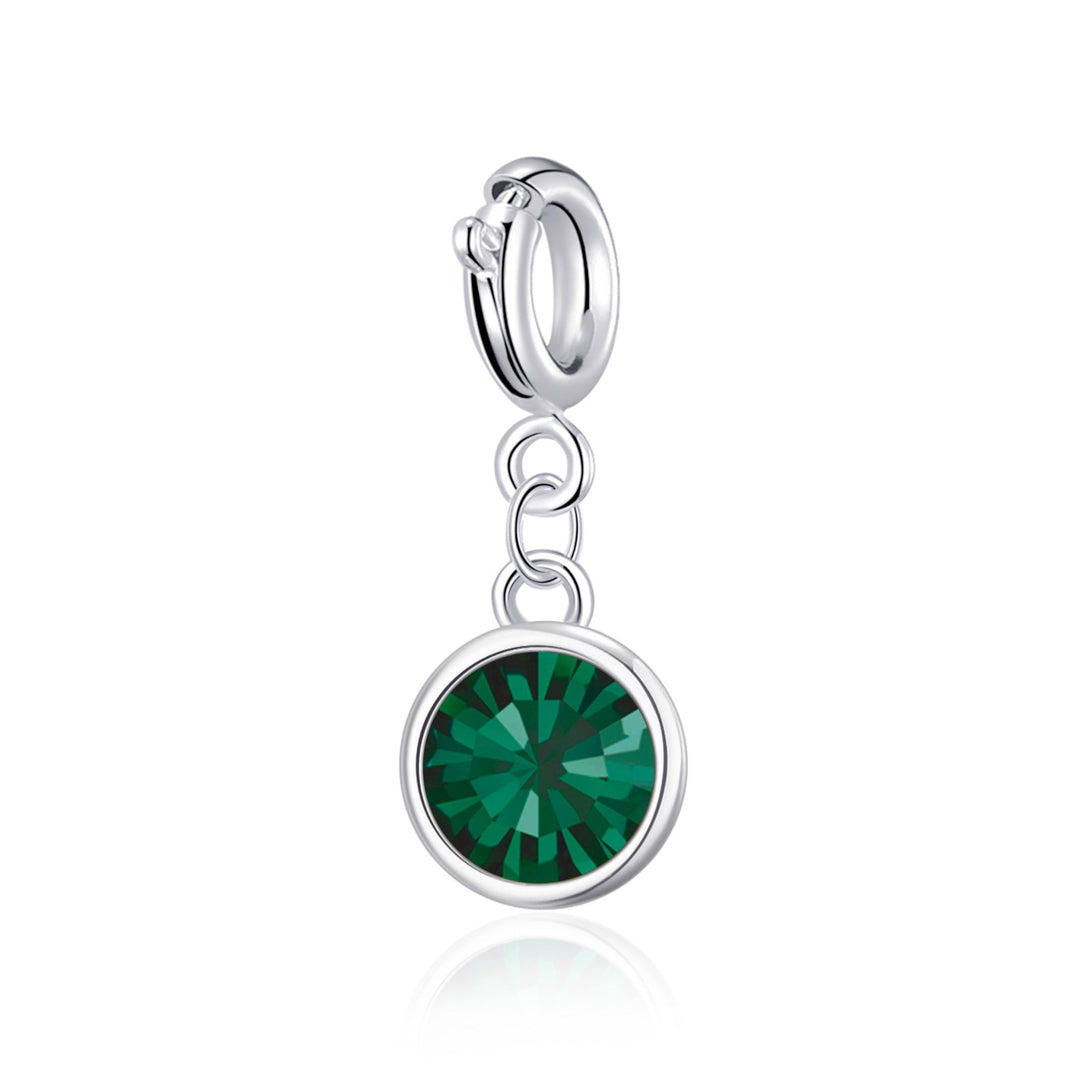 May (Emerald) Birthstone Charm Created with Zircondia® Crystals - Philip Jones Jewellery