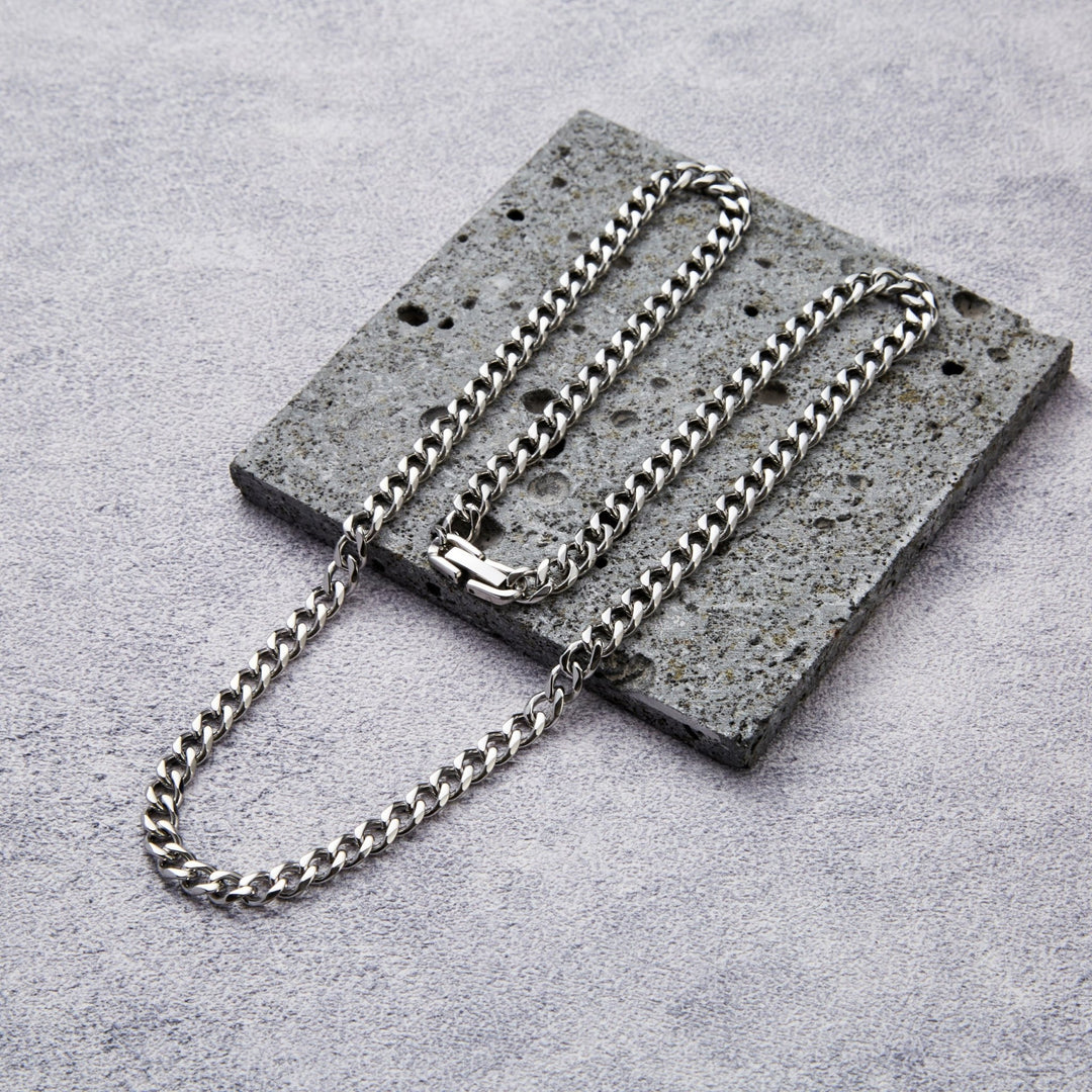 Men's 11.0mm Curb Chain Necklace In Solid Stainless Steel - 20 - Foto 9