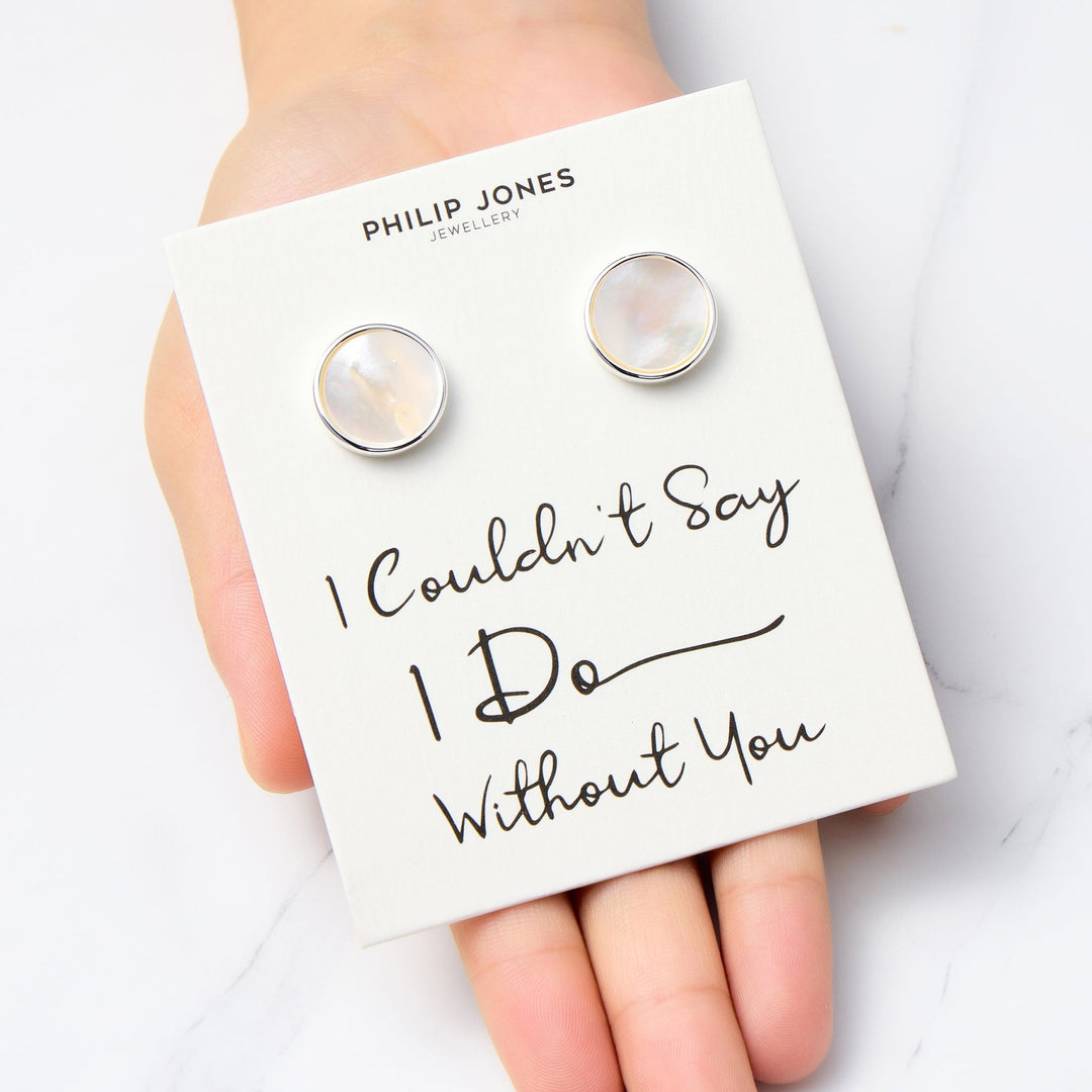 Men's I Couldn't Say I Do Without You Mother of Pearl Gemstone Cufflinks