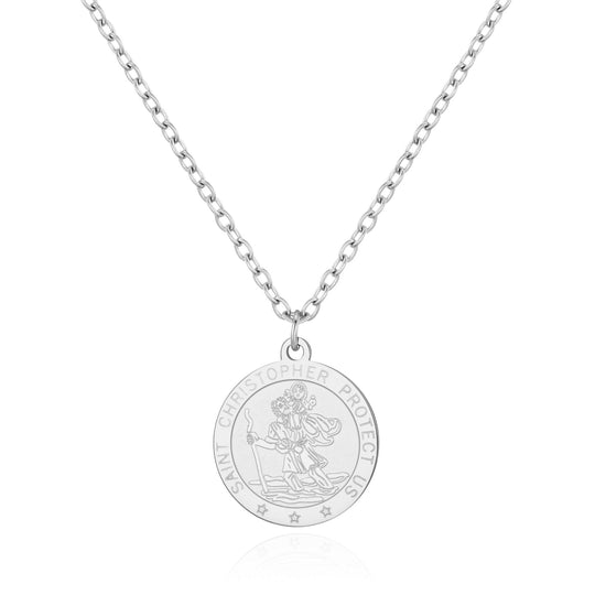 Men's Stainless Steel St Christopher Necklace - Philip Jones Jewellery