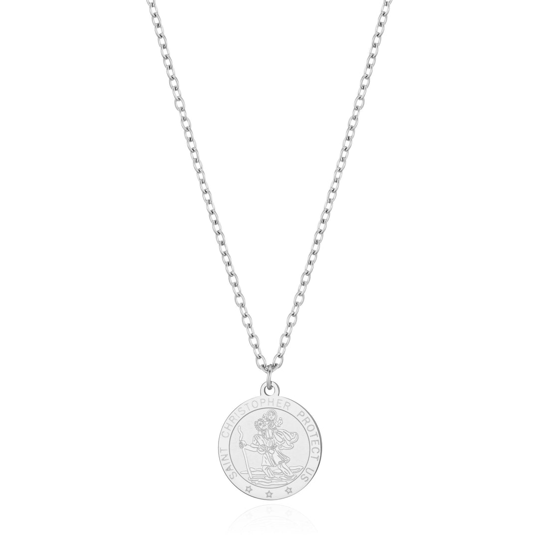 Men's Stainless Steel St Christopher Necklace - Philip Jones Jewellery