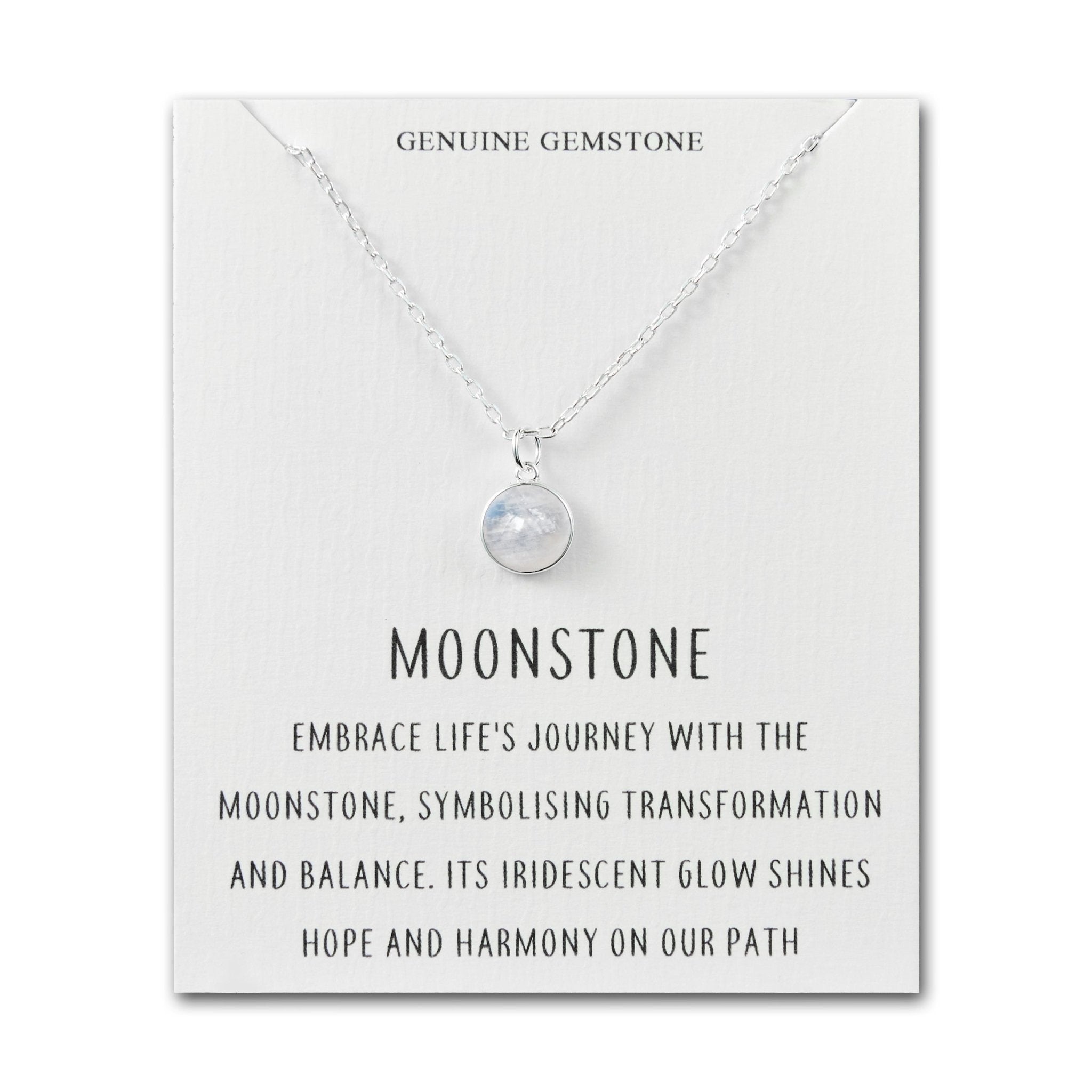 Moonstone Necklace with Quote Card - Philip Jones Jewellery