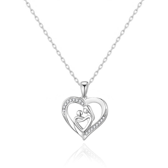 Mother And Child Necklace Created with Zircondia® Crystals - Philip Jones Jewellery