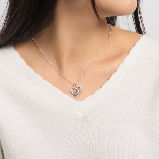 Mother And Child Necklace Created with Zircondia® Crystals - Philip Jones Jewellery