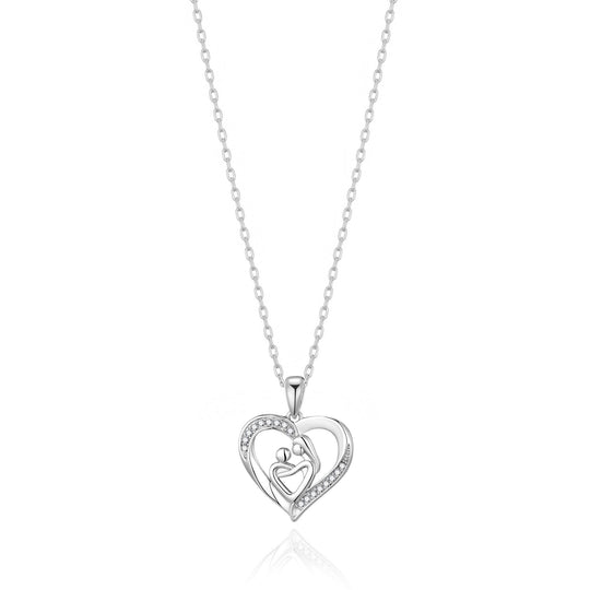 Mother And Child Necklace Created with Zircondia® Crystals - Philip Jones Jewellery