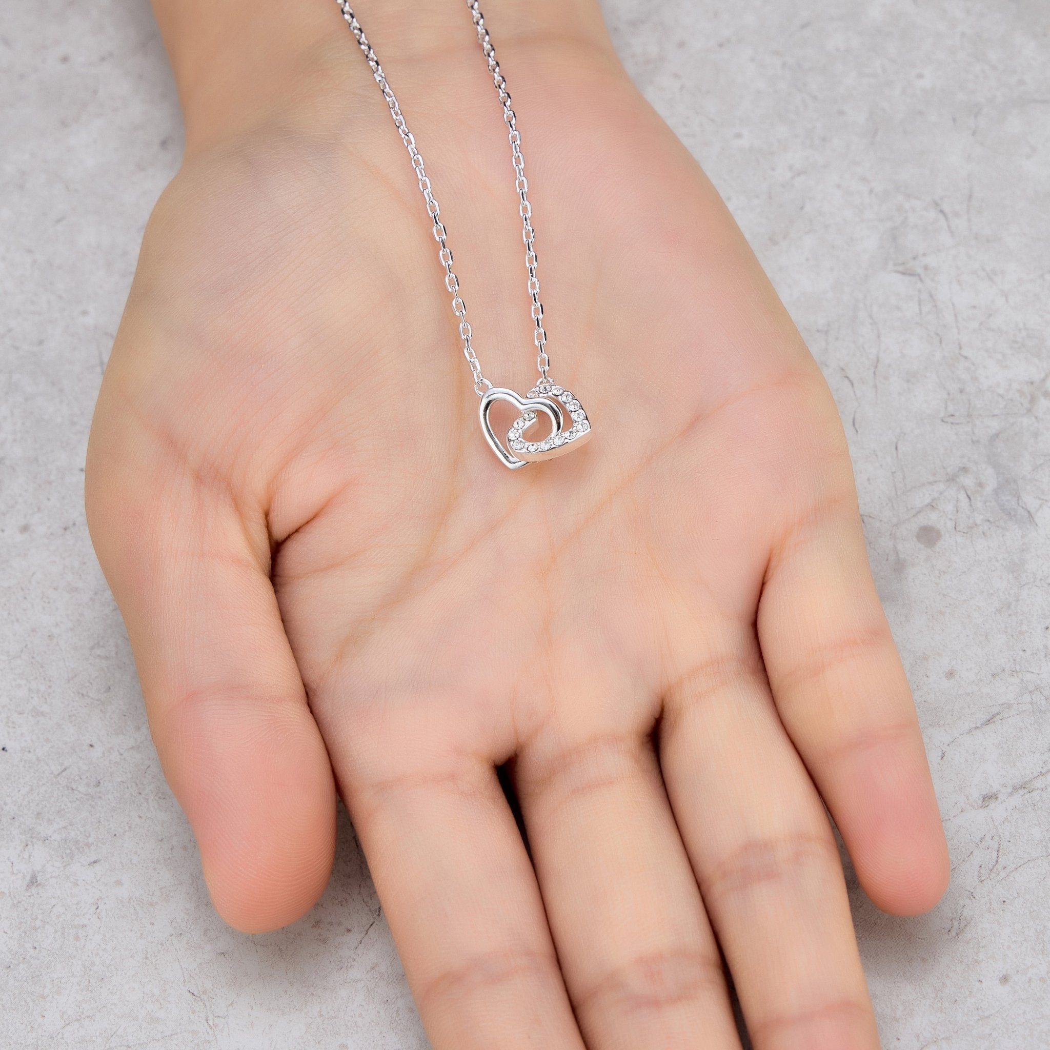 Sister Heart Link Necklace with Quote Card Created with Zircondia