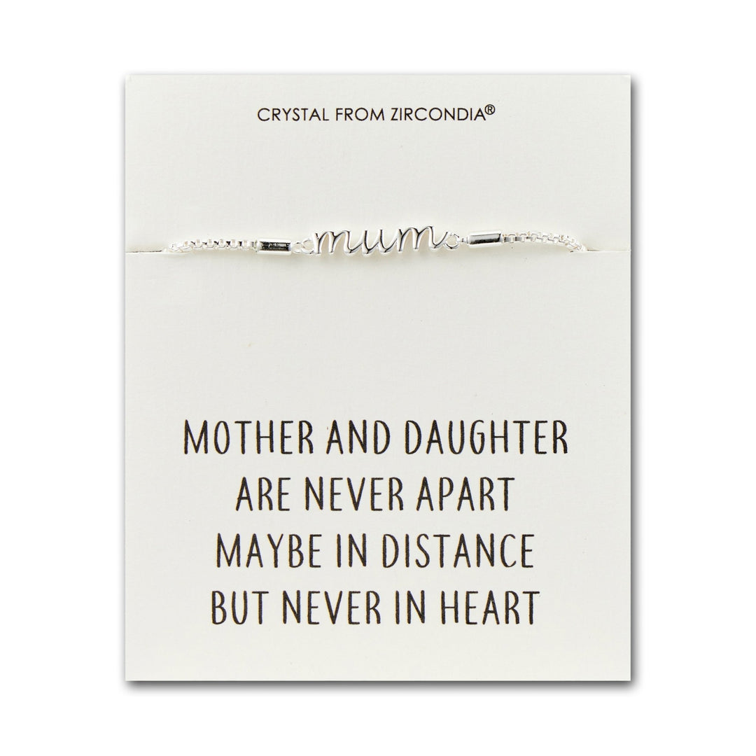 Mother and Daughter Quote Bracelet Created with Zircondia® Crystals - Philip Jones Jewellery