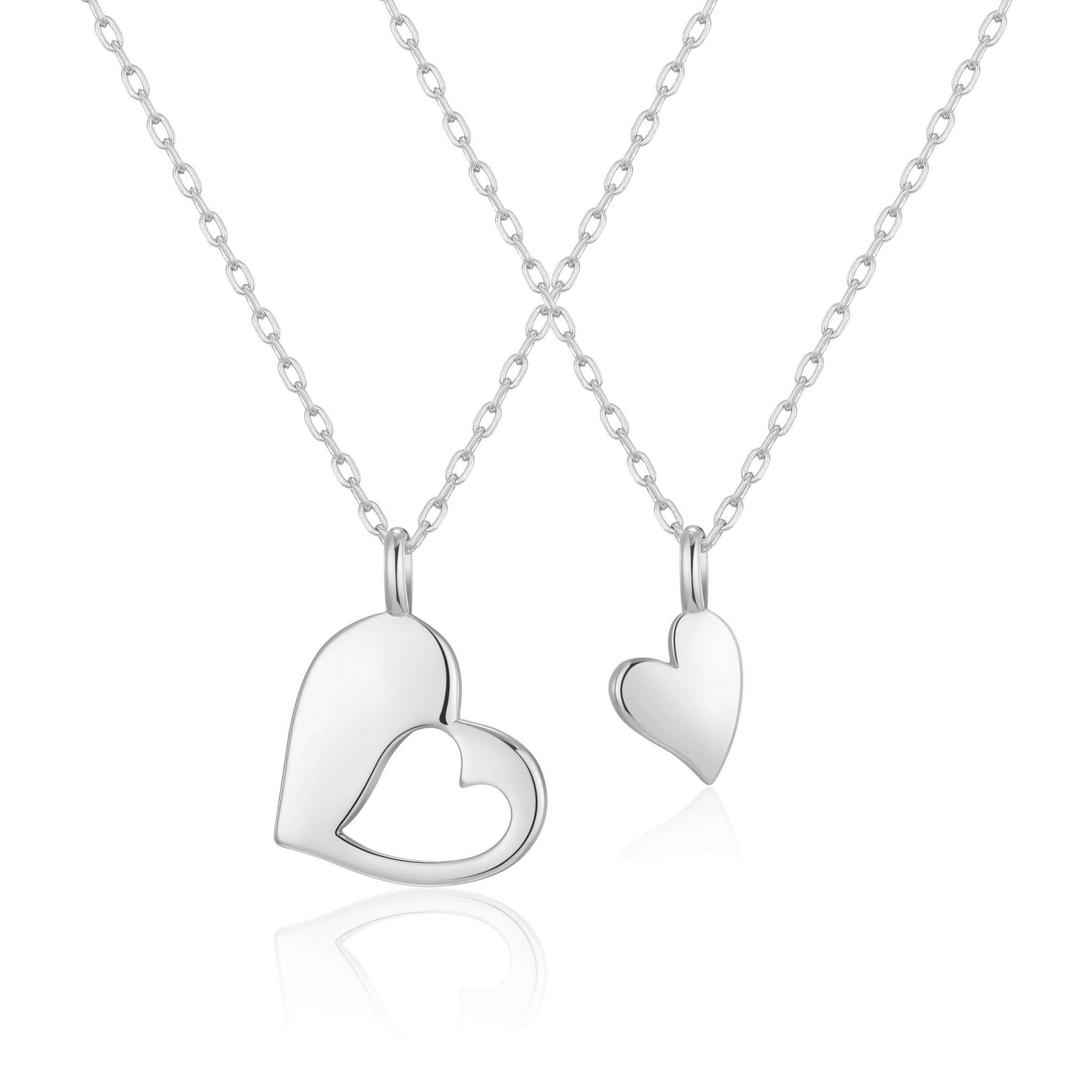 Mother Daughter Piece of My Heart Necklace Set - Philip Jones Jewellery