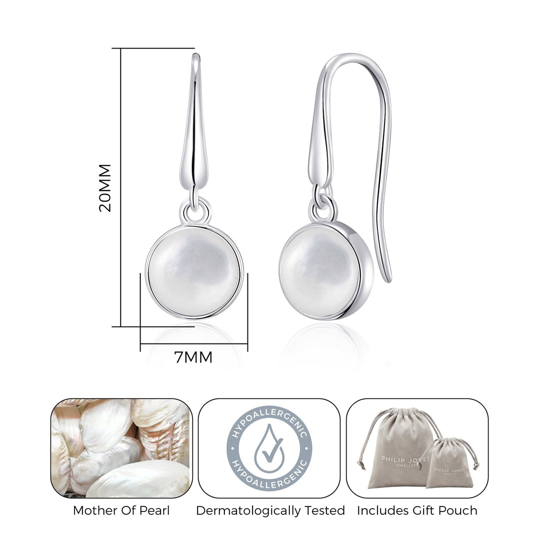 Mother of Pearl Drop Earrings with Quote Card - Philip Jones Jewellery