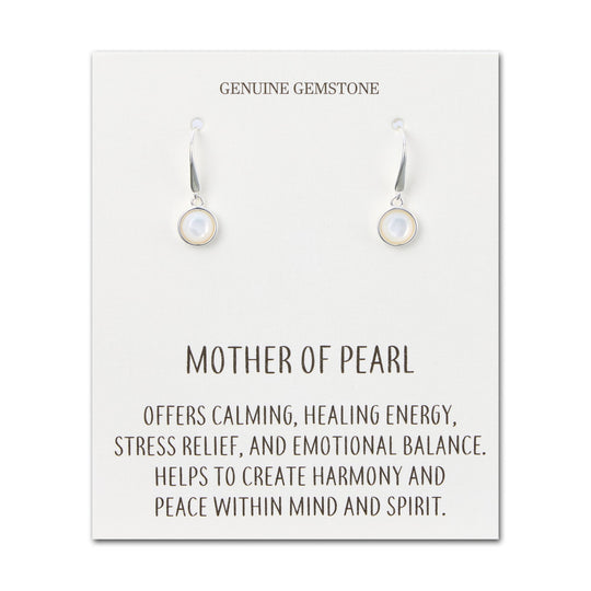 Mother of Pearl Drop Earrings with Quote Card - Philip Jones Jewellery