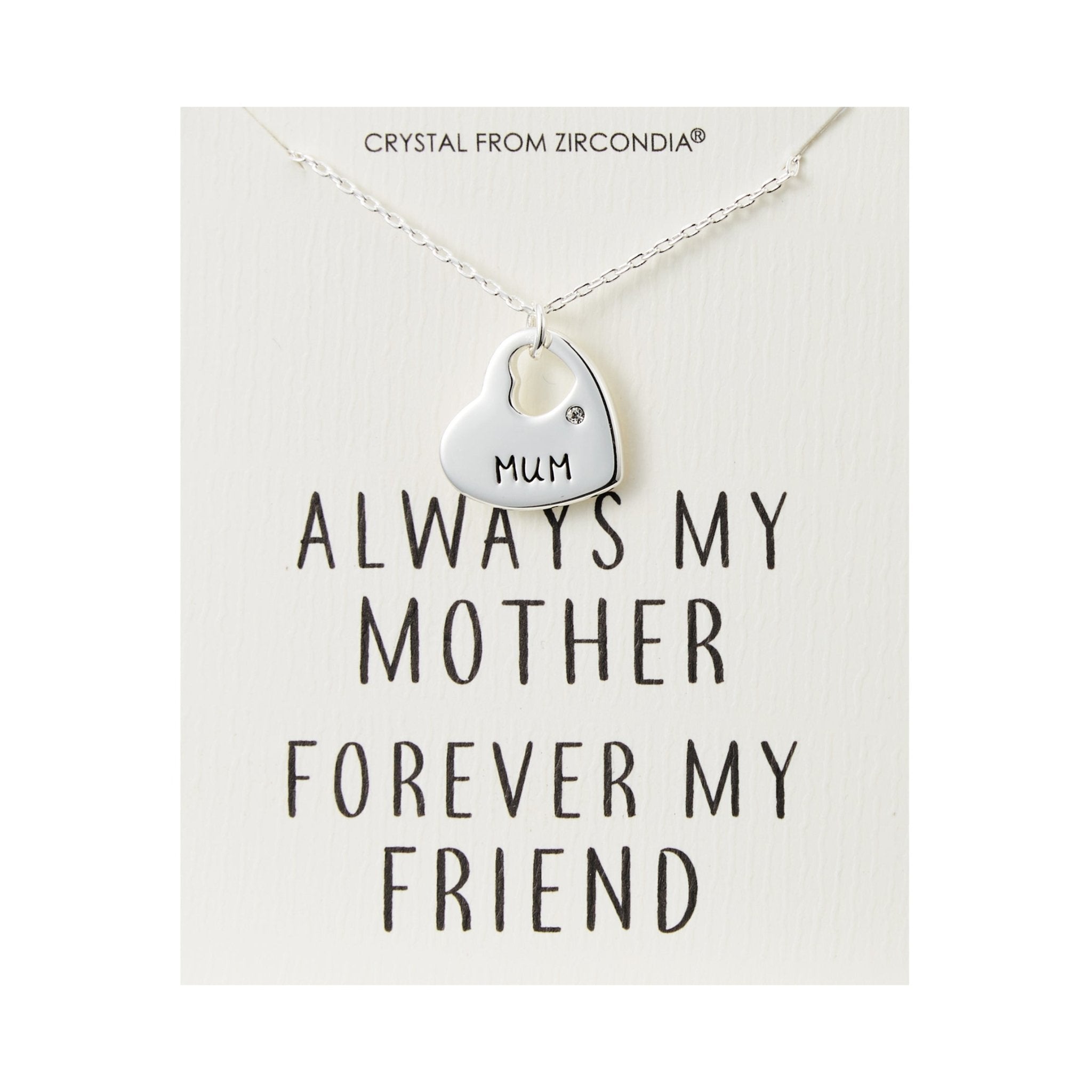 Mum Heart Necklace with Quote Card Created with Zircondia® Crystals - Philip Jones Jewellery