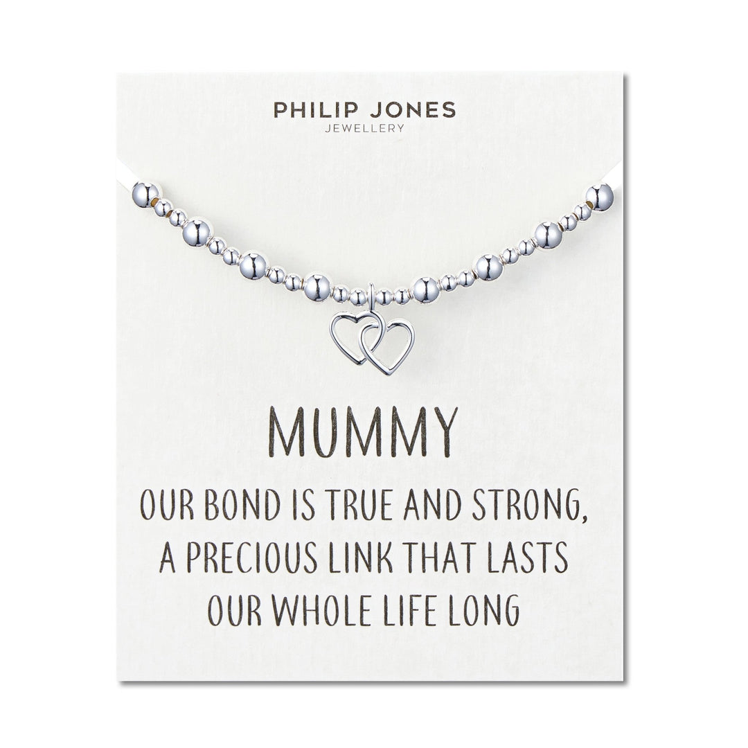 Mummy Heart Link Beaded Stretch Bracelet with Quote Card - Philip Jones