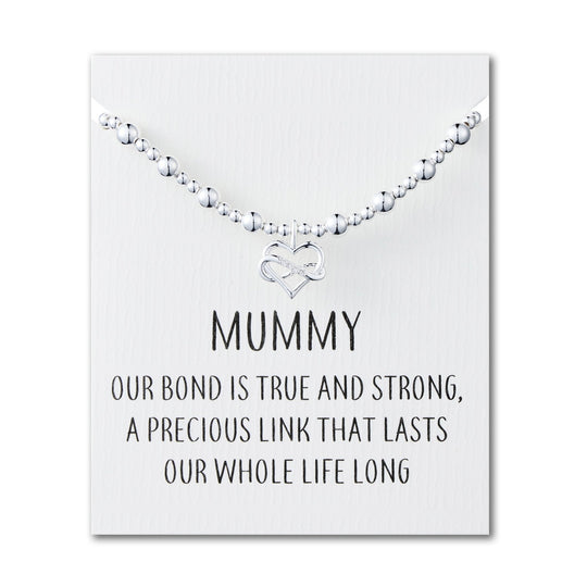 Mummy Infinity Heart Beaded Stretch Bracelet with Quote Card - Philip Jones