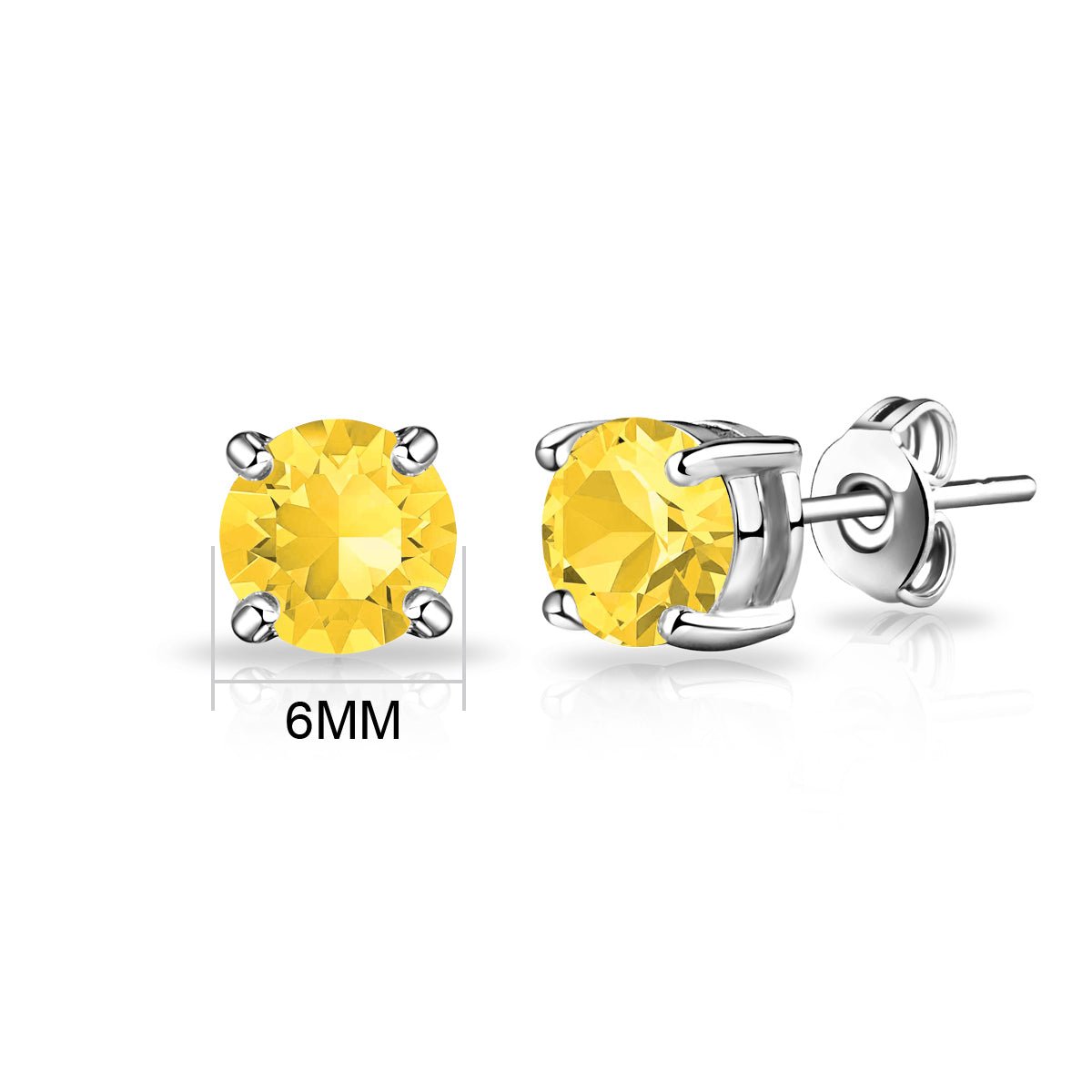 November (Topaz) Birthstone Earrings Created with Zircondia® Crystals - Philip Jones Jewellery