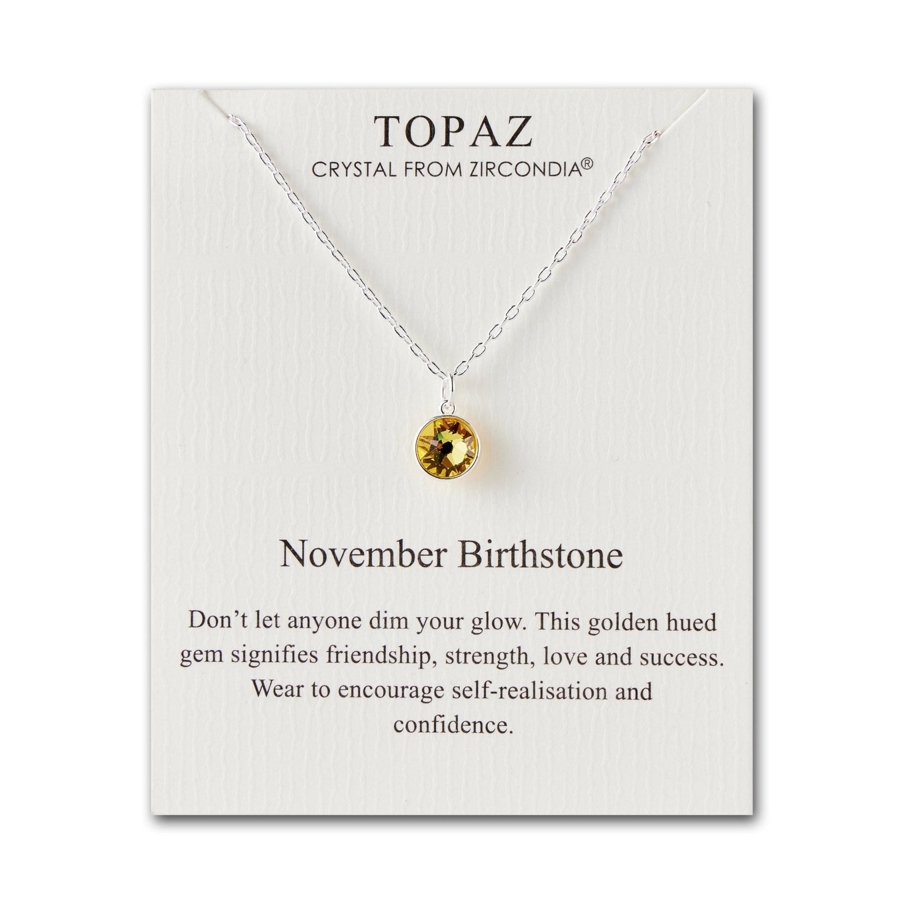 Topaz 1st November Birthstone Birthstone Necklace November 1st