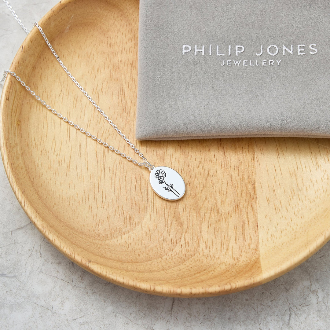October Birth Flower Cosmos Necklace - Philip Jones Jewellery