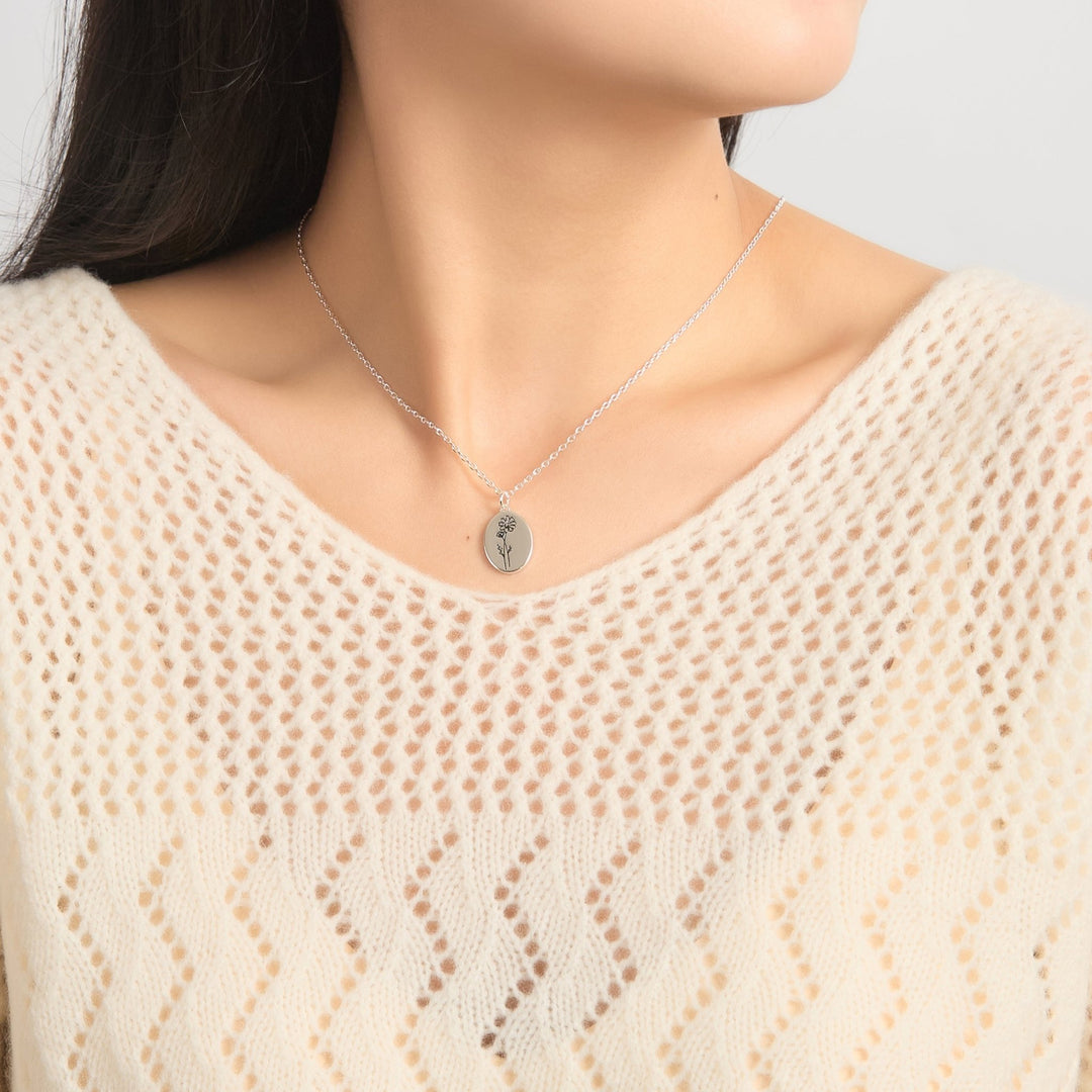 October Birth Flower Cosmos Necklace - Philip Jones Jewellery