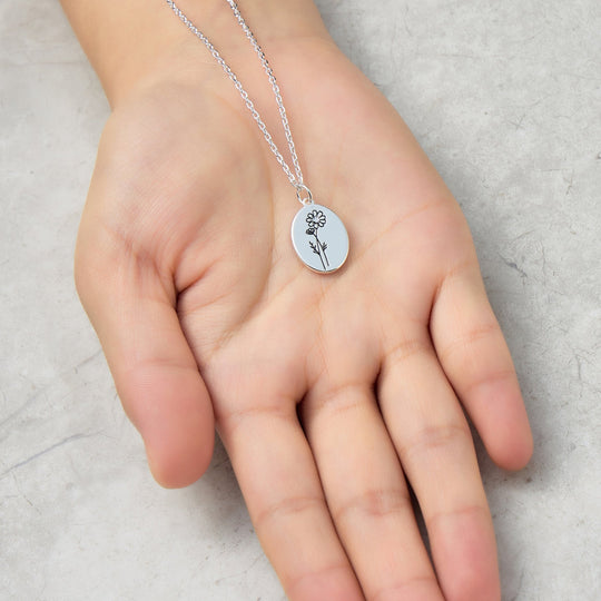 October Birth Flower Cosmos Necklace - Philip Jones Jewellery