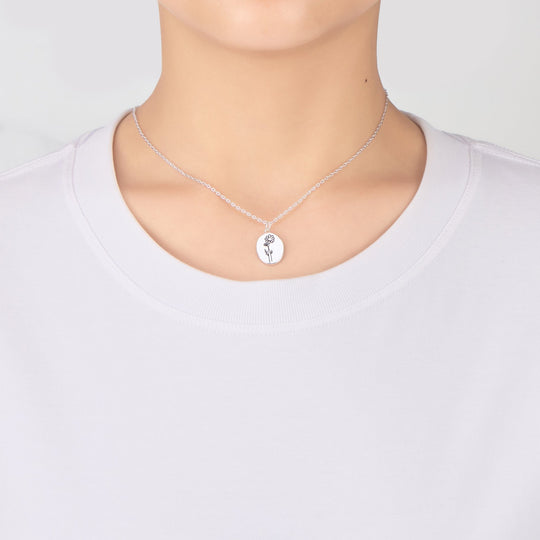 October Birth Flower Cosmos Necklace with Card - Philip Jones Jewellery