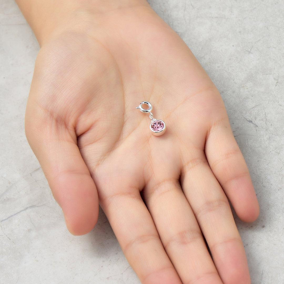 October (Tourmaline) Birthstone Charm Created with Zircondia® Crystals - Philip Jones Jewellery