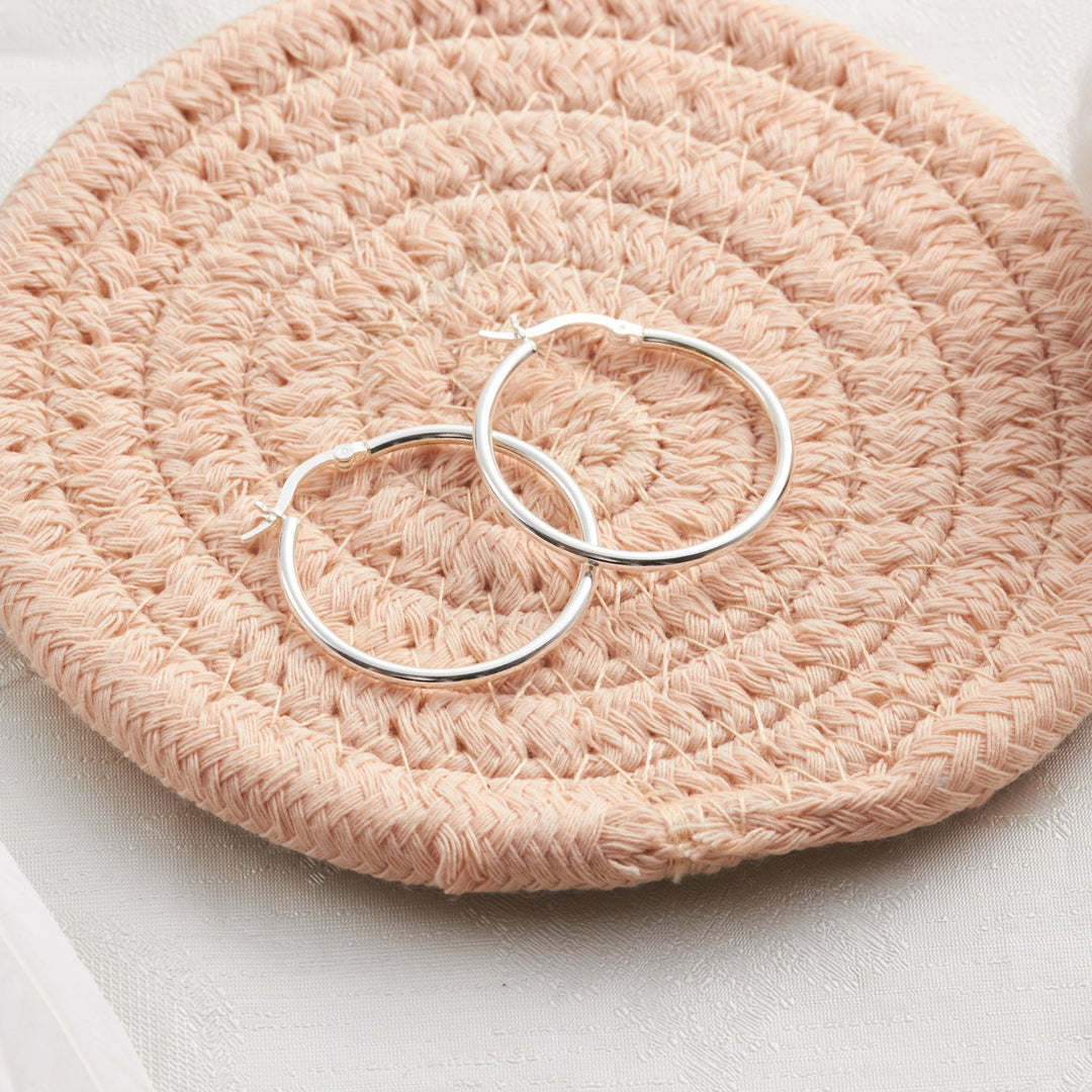 Pack of 3 Sterling Silver 20mm, 30mm, & 40mm Hoop Earrings - Philip Jones Jewellery