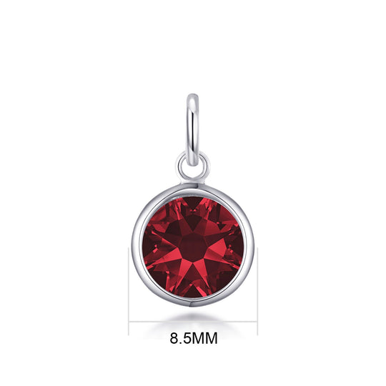 Pave Initial J Necklace with Birthstone Charm Created with Zircondia® Crystals - Philip Jones Jewellery