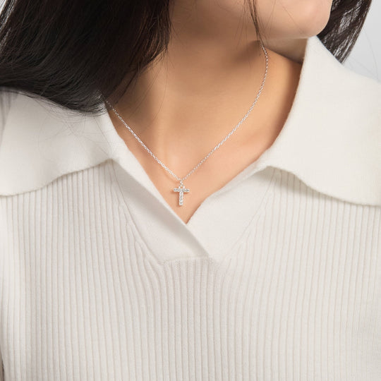 Pave Initial Necklace Letter T Created with Zircondia® Crystals - Philip Jones Jewellery