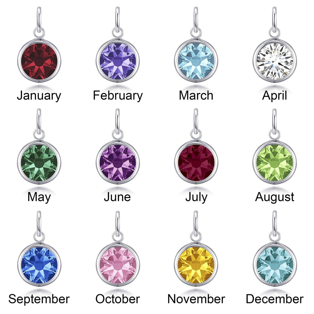 Pave Initial R Necklace with Birthstone Charm Created with Zircondia® Crystals - Philip Jones Jewellery
